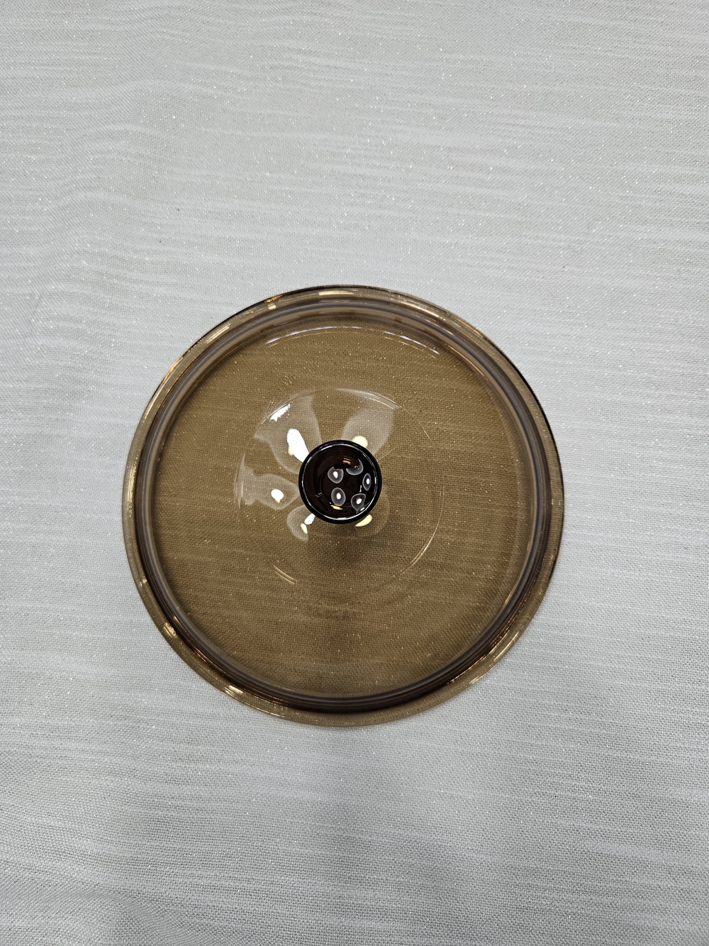 Vintage Vision Ware Corning Amber Glass Replacement Lid 20cm 8.5" France V-2.5-C